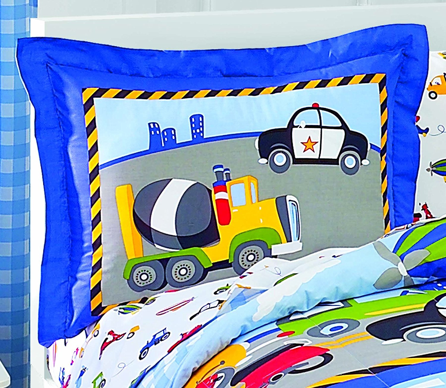 Jogo de Cama 5 Peças Tratores Dream Factory Trucks Tractors Cars Boys  5-Piece Comforter Sheet Set - Bebe Importados Miami