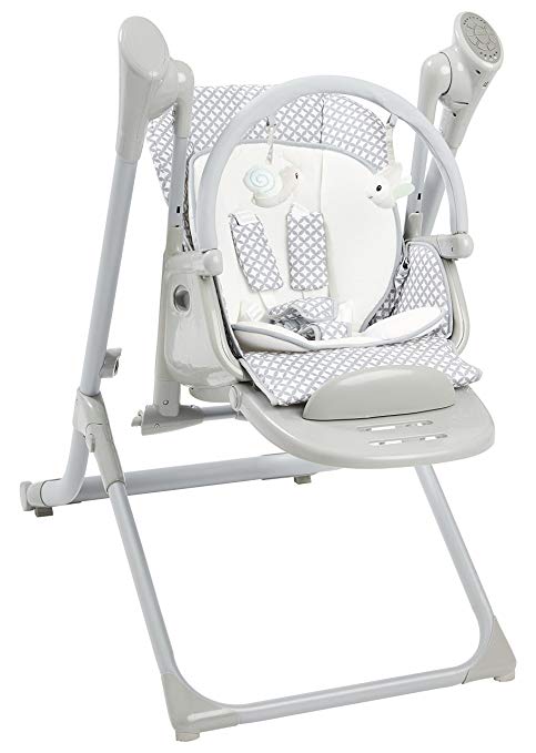 Interbaby - Cadeira de bebê 2 em 1, conversível em uma cadeira (GRIS CLARO)